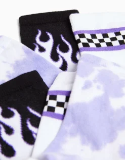 BERSHKA Lot 3 paires de chaussettes imprimées Violet Best Sale