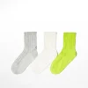BERSHKA Lot 3 paires de chaussettes texture Lime Outlet