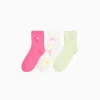 BERSHKA Lot 3 paires de chaussettes broderie Fuchsia Online