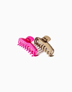 BERSHKA Lot 2 pinces à cheveux de couleur Marron Cheap