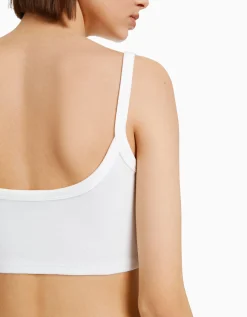 BERSHKA Lot 2 T-shirts cropped bretelles larges Multicouleur Outlet