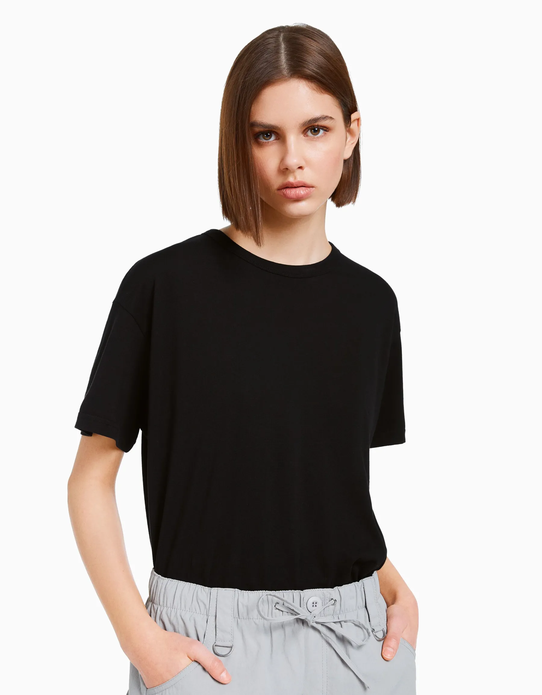 BERSHKA Lot 2 T-shirts oversize manches courtes Multicouleur Sale