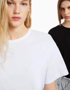 BERSHKA Lot 2 T-shirts oversize manches courtes Multicouleur Sale