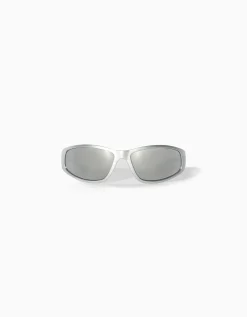 BERSHKA Lunettes chromées Argent Discount