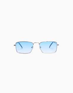 BERSHKA Lunettes de soleil carrées Bleu Cheap