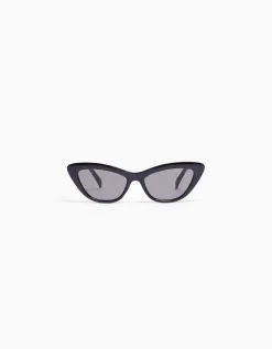 BERSHKA Lunettes de soleil œil de chat Noir New