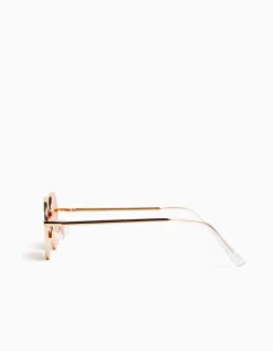 BERSHKA Lunettes de soleil monture métallique Jaune Cheap