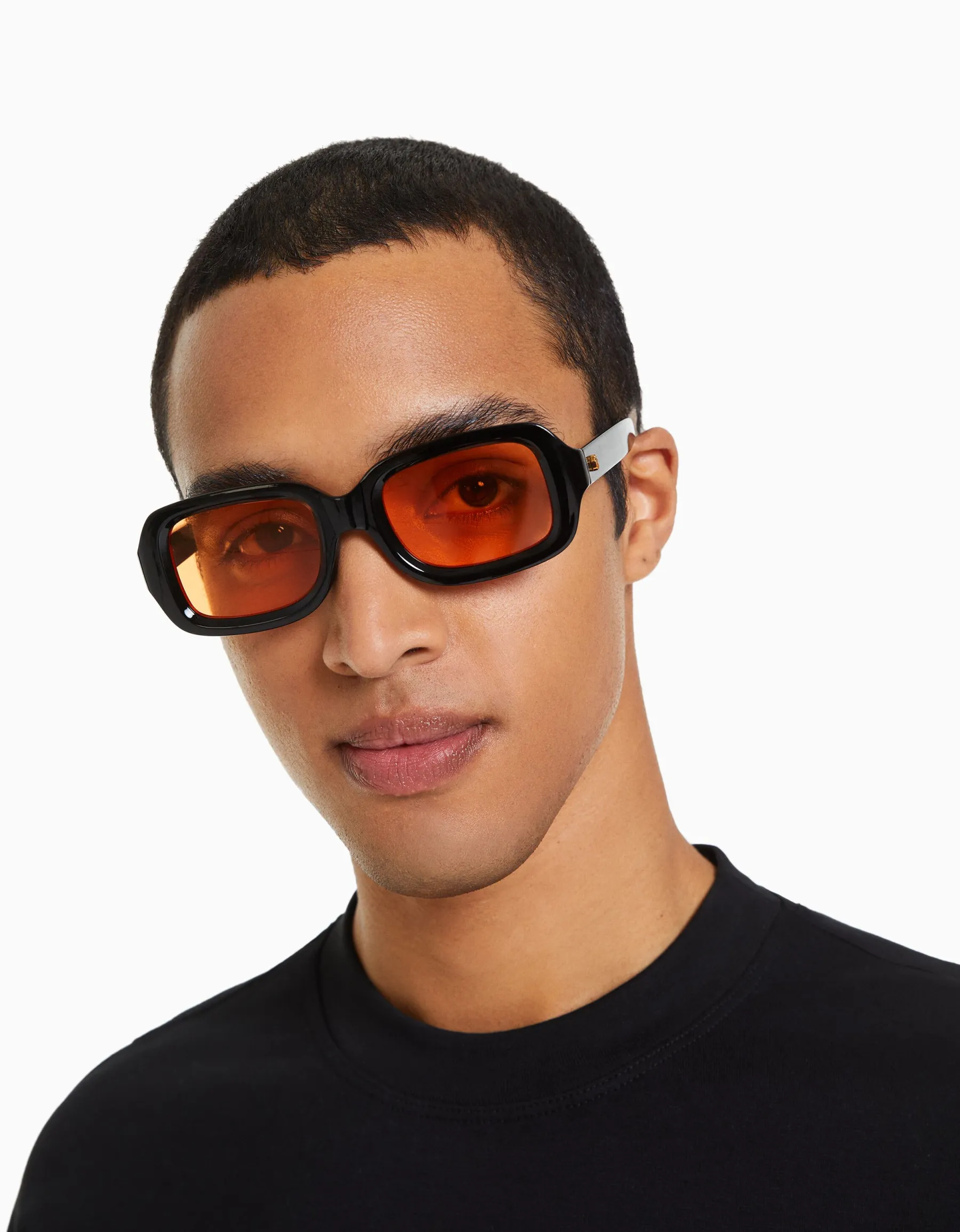 BERSHKA Lunettes de soleil ovales Orange Sale