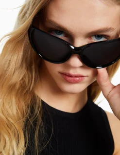 BERSHKA Lunettes monture épaisse Noir Cheap
