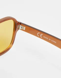 BERSHKA Lunettes rétro imitation écaille Marron Flash Sale