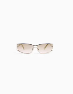 BERSHKA Lunettes vélo métalliques Bleu Clearance