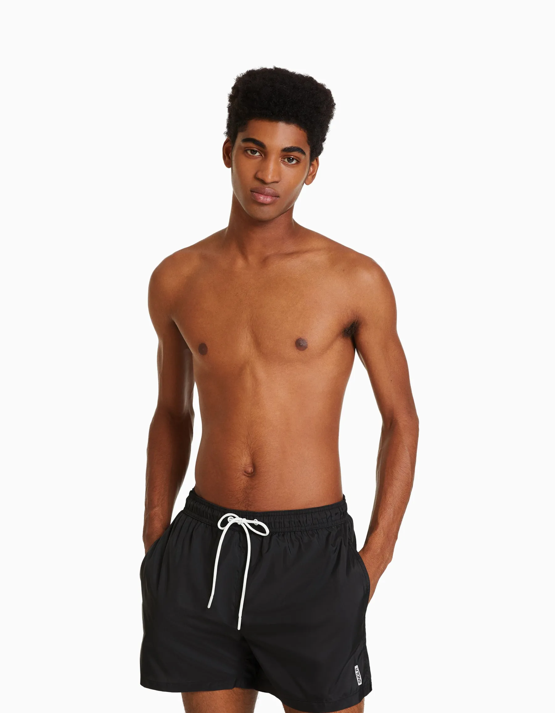BERSHKA Maillot de bain basique Bleu turquoise Best