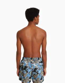 BERSHKA Maillot de bain imprimé tigre Noir Online