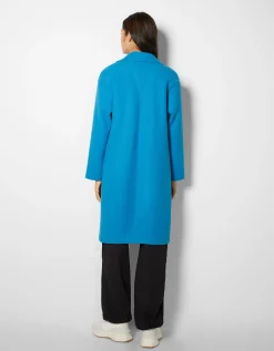 BERSHKA Manteau laine mélangée épaules tombantes Sable Fashion