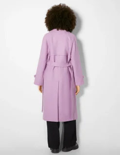 BERSHKA Manteau trench laine Violet Store