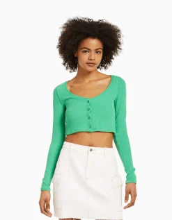 BERSHKA Minijupe denim cargo Blanc cassé Outlet