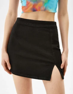 BERSHKA Minijupe denim décontractée Bleu New