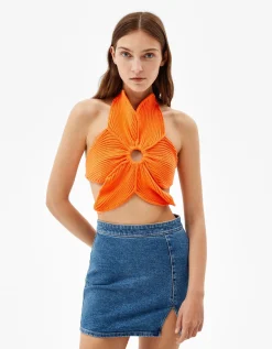 BERSHKA Minijupe denim décontractée Bleu Online