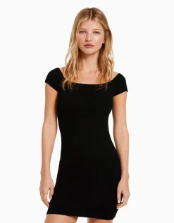 BERSHKA Mini-robe Bardot Blanc Flash Sale