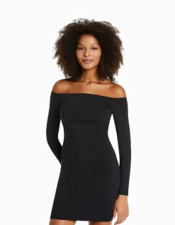 BERSHKA Minirobe manches longues Kaki Outlet