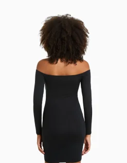 BERSHKA Minirobe manches longues Kaki New