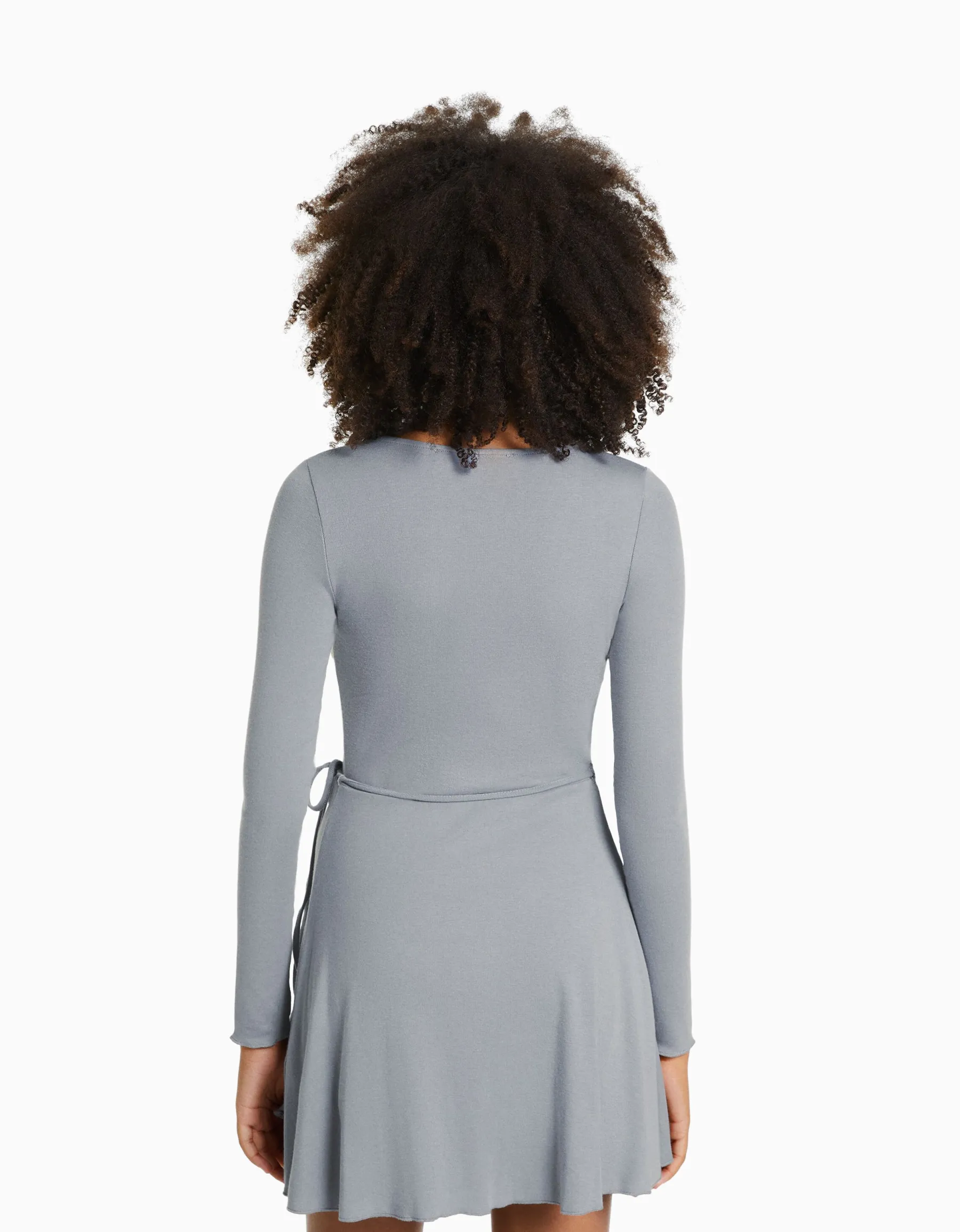 BERSHKA Minirobe manches longues Noir Fashion