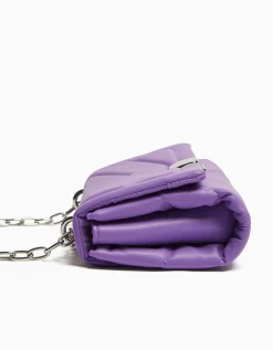 BERSHKA Mini-sac épaule matelassé chaîne Blanc Fashion