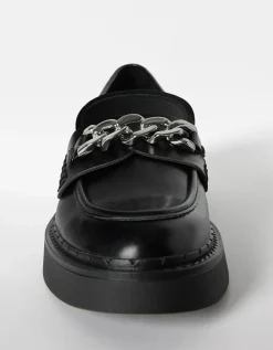 BERSHKA Mocassins avec chaîne Noir Cheap