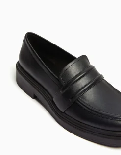 BERSHKA Mocassins barrette Noir Best