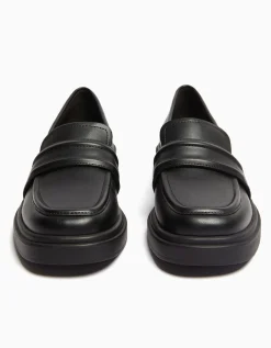 BERSHKA Mocassins barrette Noir Clearance