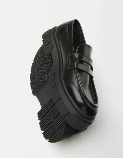 BERSHKA Mocassins semelle crantée homme Noir Discount