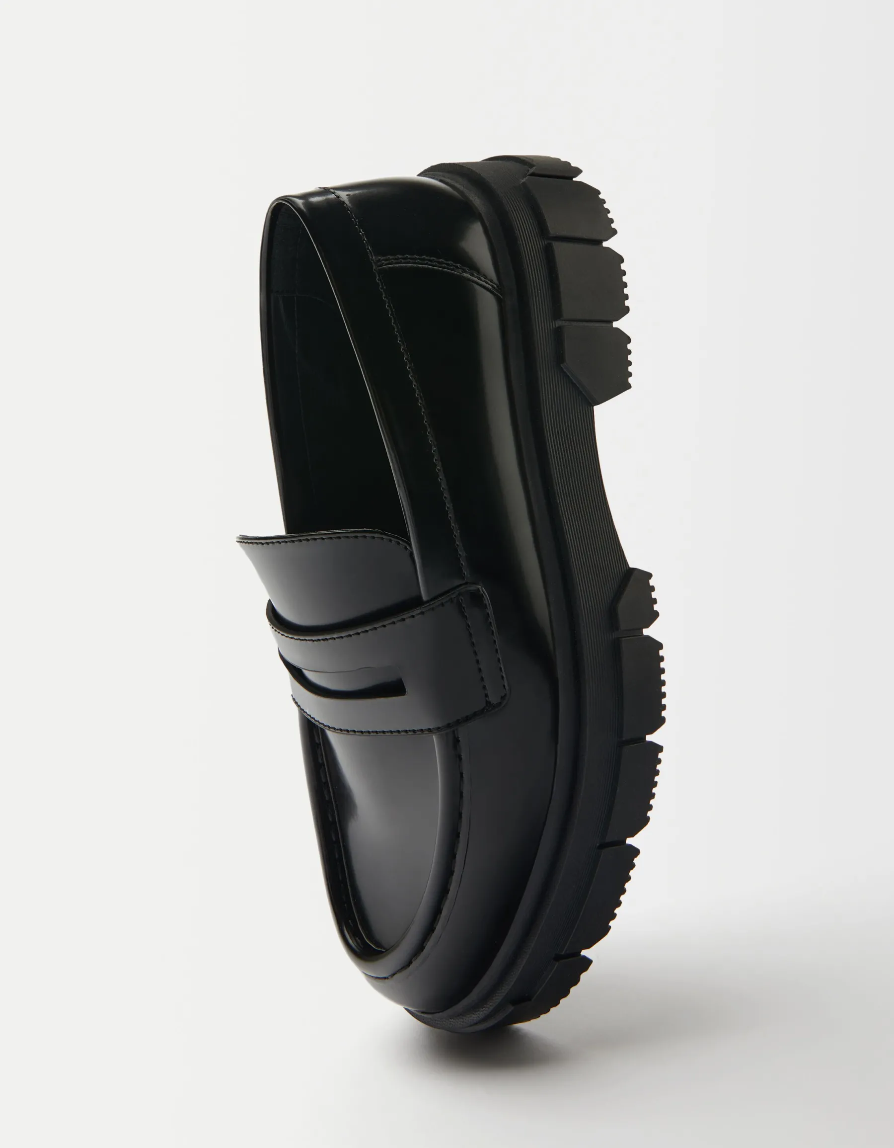 BERSHKA Mocassins semelle crantée homme Noir Discount