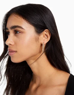 BERSHKA Pack 3 boucles d’eilles anneaux strass émail Or Hot