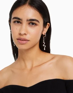 BERSHKA Pack 6 boucles d’oreilles anneaux cascade croix Argent Best