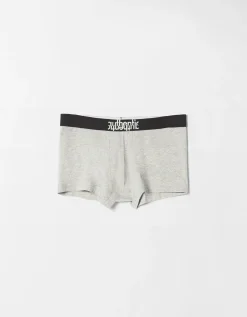 BERSHKA Pack 3 boxers lettering Noir Clearance