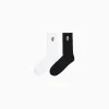 BERSHKA Pack 2 chaussettes brodées Blanc Flash Sale