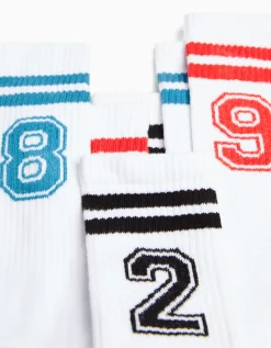 BERSHKA Pack 3 chaussettes chiffre Blanc Cheap