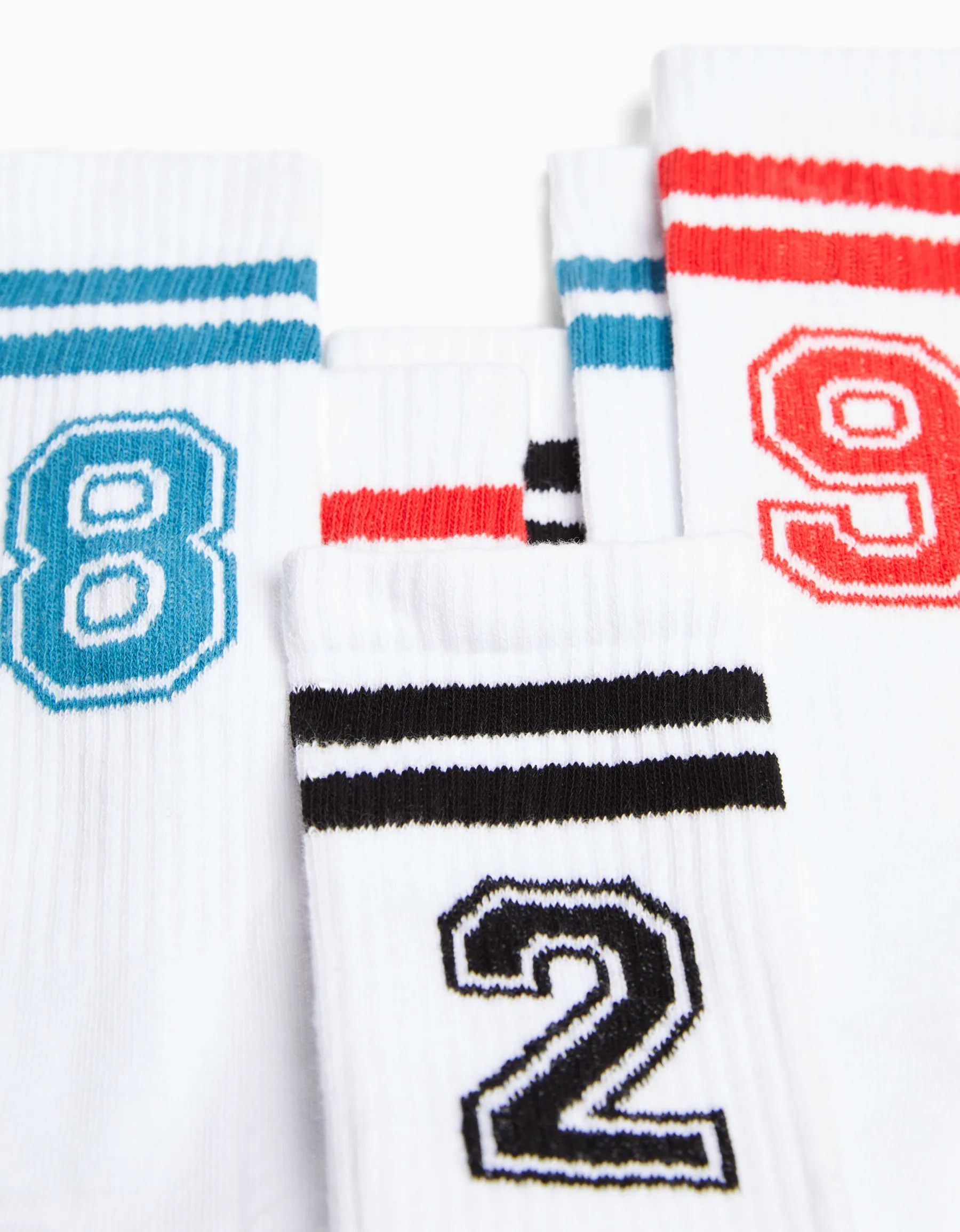 BERSHKA Pack 3 chaussettes chiffre Blanc Cheap