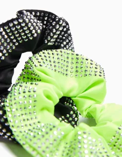BERSHKA Pack 2 chouchous strass Noir Best Sale
