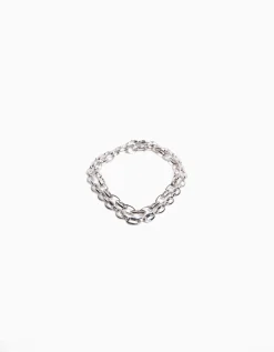 BERSHKA Pack 2 colliers à maillons Argent Hot