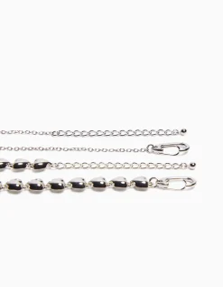 BERSHKA Pack 2 colliers cœur Argent Outlet