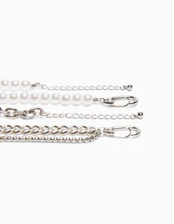 BERSHKA Pack 2 colliers cœur perles Argent Shop