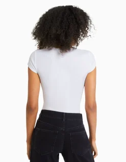 BERSHKA Pack 2 T-shirts manches courtes bord-côte Multicouleur Flash Sale