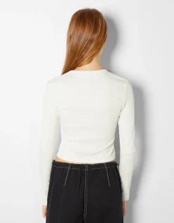 BERSHKA Pack 2 T-shirts manches longues bord-côte Multicouleur Best Sale