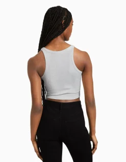 BERSHKA Pack 2 T-shirts sans manches bord-côte Multicouleur Best