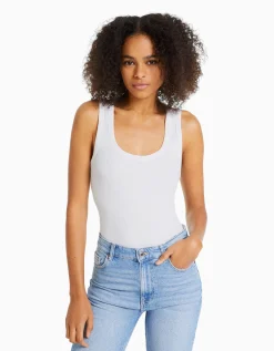 BERSHKA Pack 2 T-shirts sans manches bord-côte Multicouleur Best
