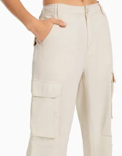 BERSHKA Pantalon cargo moulant serge multipoches Kaki Store