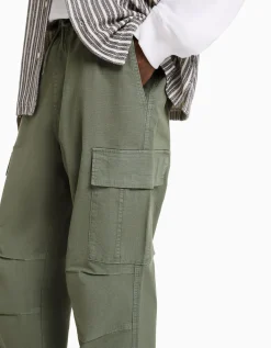 BERSHKA Pantalon cargo stoppeurs Kaki Sale