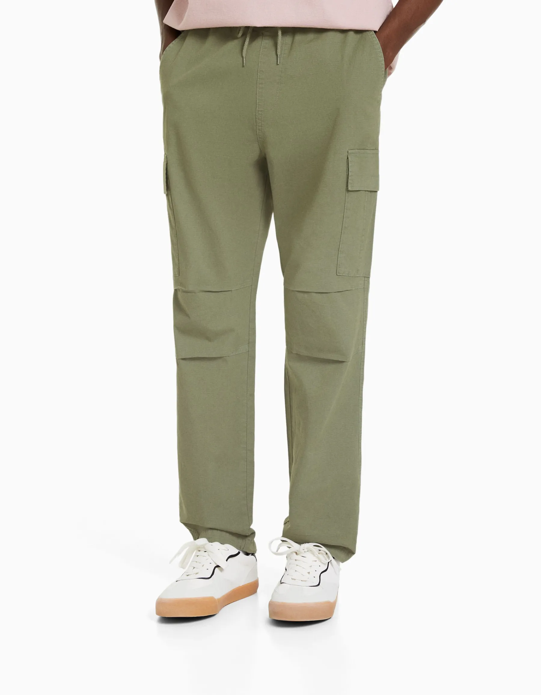 BERSHKA Pantalon cargo stoppeurs Noir Shop