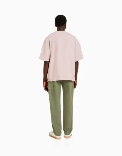 BERSHKA Pantalon cargo stoppeurs Noir Shop
